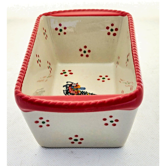 LOAF BAKING DISH-TEMP-TATIONS-Ceramic-Christmas Tree-Holiday Theme-Small - Picture 4 of 9